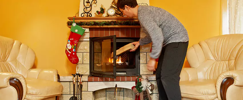 Rusted Metal Fireplace Restoration in Duarte, California